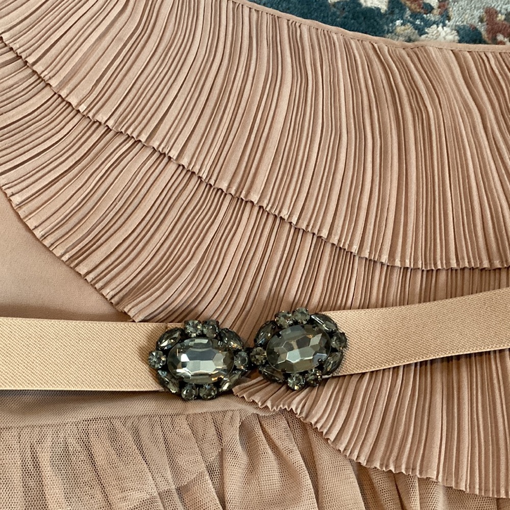 Bcbgmaxazria Taupe Ruffle One-Shoulder Mini - Picture 2 of 10